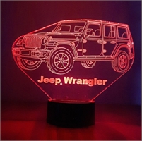 3D LED Lamp Jeep JL Wrangler 4-Door #1282 Acrylic Panel by WestofKeyWest