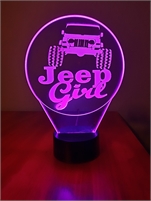 3D LED Lamp Jeep "Jeep Girl" #1261 Acrylic Panel by WestofKeyWest